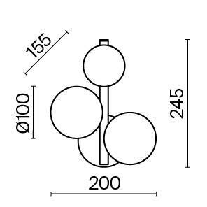 Lampa ścienna (kinkiet) Dallas (MOD545WL-03BS) - Maytoni