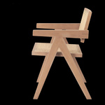 Krzesło BOHO drewniane w kolorze naturalnym z podłokietnikami (MH-011CH-NN) - Moos Home