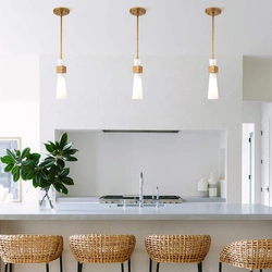 Mała lampa wisząca nad wyspą kuchenną Kristy Przecierane złoto (KRISTY-MP-DG-OPAL) - Elstead Lighting