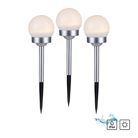 PILO-SOL KOLEC OGRODOWY SOLARNY BIAŁY/STALOWY SETx3 (19104-16-3) - Paul Neuhaus