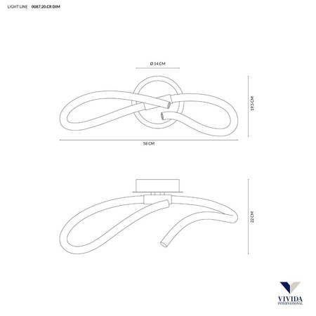 Lampa sufitowa LIGHT LINE (0087.20.CR DIM) - Vivida