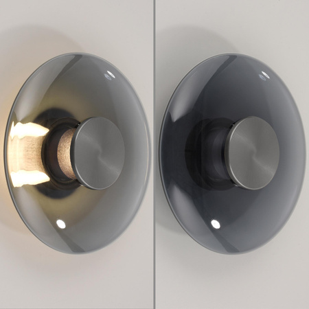 Szklany, ściemnialny kinkiet PURE VITRUM SZARY (6082-15) - Paul Neuhaus