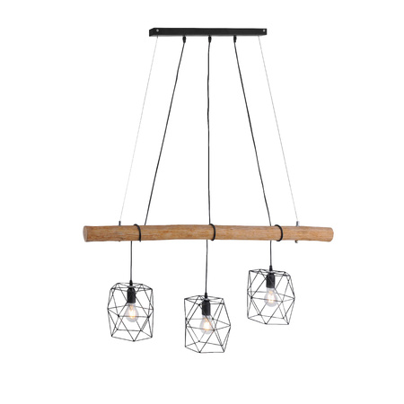 EDGAR LAMPA WISZĄCA CZARNY/DREWNO (15503-18) - Paul Neuhaus