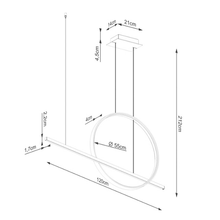 Lampa wisząca GLAD biała LED 4000K (TH.493) - Thoro Lighting