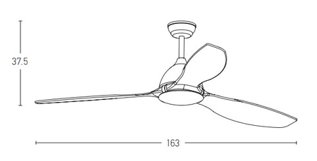 FAN CEILING  70W  MATT BLACK BLADES REMOTE CONTROL (20258 Zambelis) - Zambelis