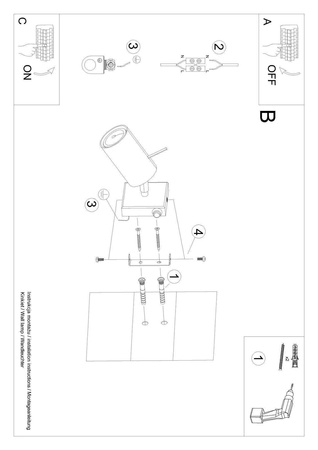 Kinkiet RING biały z włącznikiem (SL.1024) - Sollux Lighting