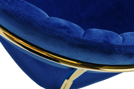 Krzesło MARGO ciemny niebieski - welur, podstawa złota (KH121100121.64) - King Home