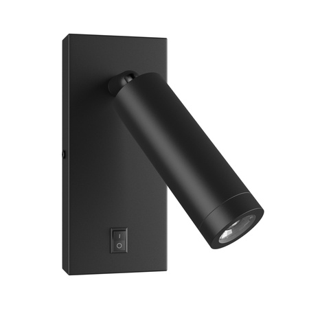 MADARA SLIM MR11 SWITCH KINKIET 230V IP20 38x95 + baza140x60x25 CZARNY z włącznikiem (SLIP003040) - Spectrum LED