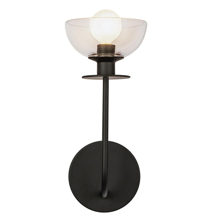 Kinkiet Sylvia - 1 źródło światła - Matowa czerń (ALM-SYLVIA-1WB-BK-CL) - Elstead Lighting