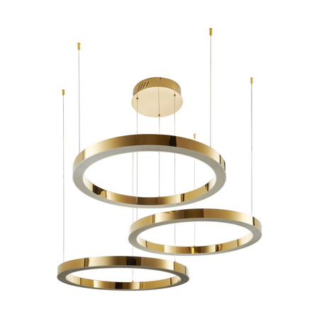 Lampa wisząca CIRCLE 40+60+80 LED złoty połysk na 1 podsufitce (DN924-40+60+80 gold) - Step into Design