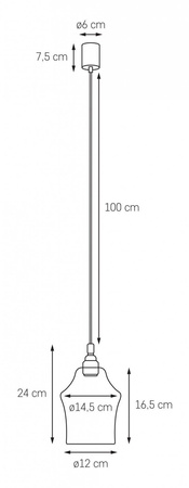 Lampa wisząca LONGIS II  przewód czarny (10134109) - KASPA - żyrandol