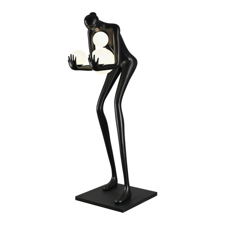 Designerska czarna lampa podłogowa WOMAN-2 BLACK 190 cm (DN433-F black) - Step into Design