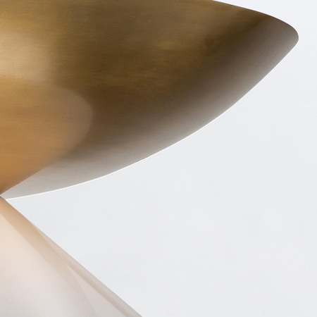 Duża lampa wisząca Saucer - 4 źródła światła - Postarzany mosiądz (QN-SAUCER-4P-L-AB-OPAL) - Quintiesse