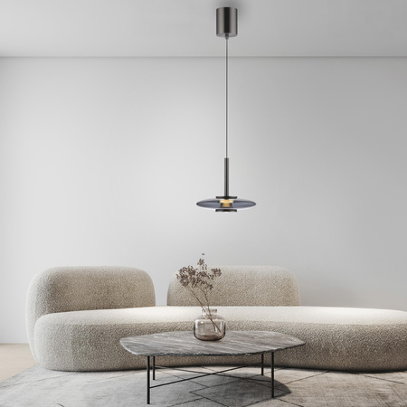 Ściemnialna lampa wisząca z płynną regulacją wysokości PURE VITRUM SZARY (2053-15) - Paul Neuhaus