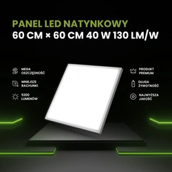 Panel LED natynkowy 60x60 40W biały PL-C05 130lmW 4000K barwa neutralna - Syntron