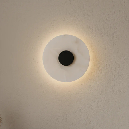 Marmurowy kinkiet Dalinia 1xLED czarny (WL0114-BK) - Yaskr