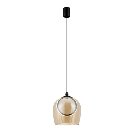 PENDANT LED LIGHT 6W 3000K METAL-SILICON-GLASS,BLACK-CHAMPAGNE (23079 Zambelis) - Zambelis