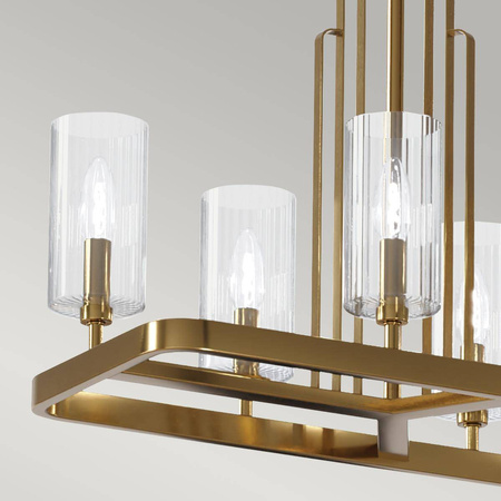 Lampa wisząca Kimrose - 10 źródeł światła - Szczotkowany naturalny mosiądz (QN-KIMROSE10-BNB) - Quintiesse
