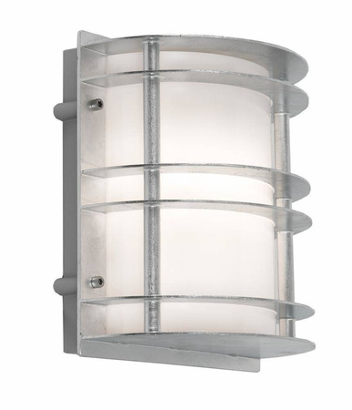 Kinkiet zewnętrzny STOCKHOLM 220 GALVANIZED E27 LED 9W MILKY LAMPSHADE Norlys
