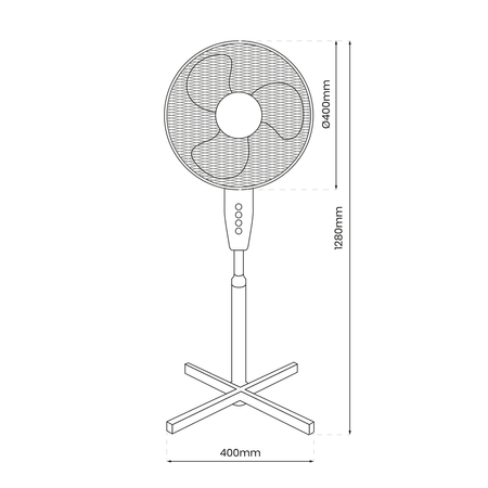 WENTYLATOR STOJĄCY EKO-LIGHT 16'' BIAŁY (EKW463) - Eko-Light