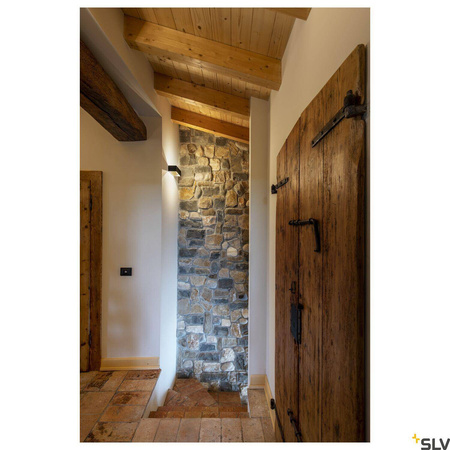 LOGS IN L, lampa ścienna natynkowa LED indoor, kolor czarny/złoty, 2000-3000K, DIM-TO-WARM (1002928) - SLV