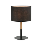 TABLE LAMP E14 MAX 40W IRON & WOOD & FABRIC MATERIAL BLACK CLASS ON OFF SWITCH (20214 Zambelis) - Zambelis