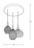 PENDANT LIGHT 3XE27 MAX 40W BLACK (19241 Zambelis) - Zambelis
