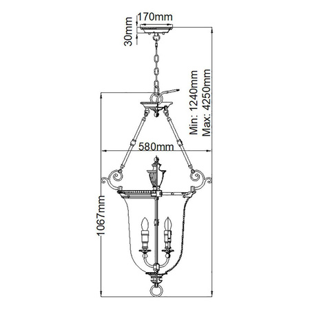 Lampa wisząca  Cambridge (HK-CAMBRIDGE-P-L) - Elstead Lighting