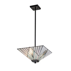 Lampa wisząca w stylu Tiffany Alderley Vintage brąz (TF-ALDERLEY-F-P) - Elstead Lighting