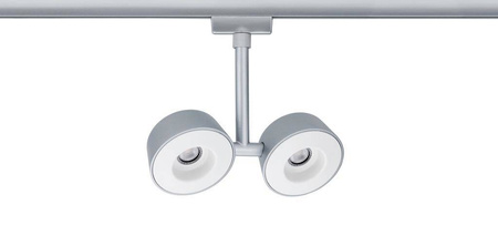 URail System Spot Double Pellet 2x4W Chrom Mat/Biały 230V (PL95471) - PAULMANN
