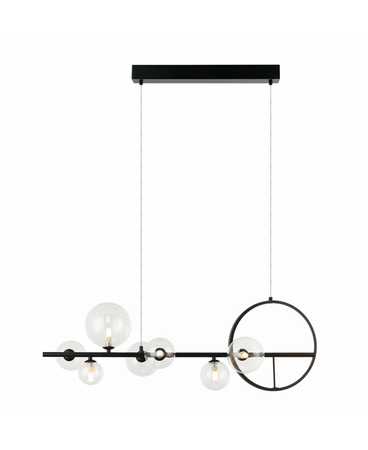 PENDANT LED LIGHT 14W + 7XG9 METAL GLASS BLACK (22063 Zambelis) - Zambelis