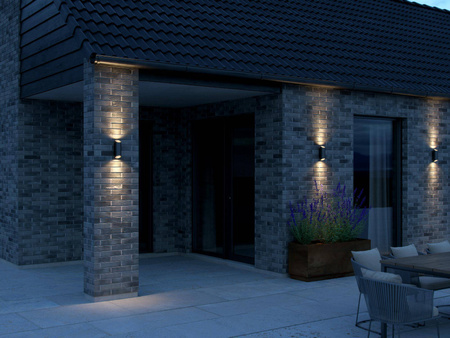 Lampa ścienna NICO Nordlux GU10 2x35W Aluminium Czarny
