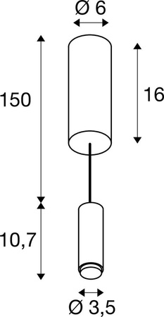Stelaż LALU® do oprawy wiszącej Led Base, Mix&Match, 150 cm, brąz (1007520) - SLV