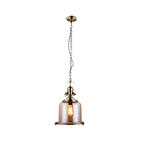 PENDANT 1L GLASS-METAL BRONZE (16106 Zambelis) - Zambelis