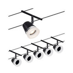 System linkowy DC zest Cone max5x10W Cz mat/Chrom GU5,3 12V DC 60VA twszt/met (PL94463) - Paulmann