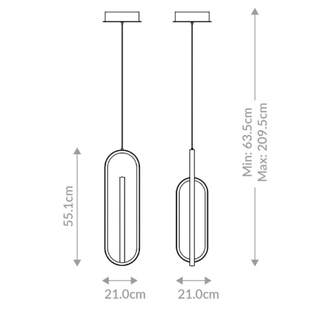 Lampa wisząca Demark - Matowa czerń (QN-DEMARK-1P-BK) - Quintiesse