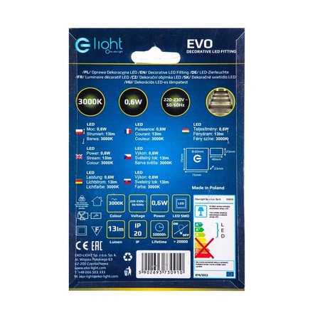 EVO WHITE Barwa Ciepła 3000K (EKS0445) - Eko-Light