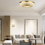 CEILING LED LIGHT 55W 3000K METAL-CRYSTAL ANTIQUE BRASS (23049 Zambelis) - Zambelis