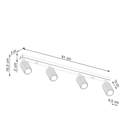 Plafon KARBON 4L taupe (SL.1765) - Sollux Lighting