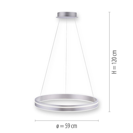 Q-VITO LAMPA WISZĄCA STALOWY (8411-55) - Paul Neuhaus