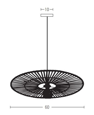 PENDANT LAMP BAMBOO 1XE27 BLACK (19104 Zambelis) - Zambelis
