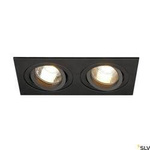 Wpuszczana oprawa podtynkowa NEW TRIA 2, lampa wpuszczana, dwupunktowa, QPAR51, prostokątna, kolor czarny, maks. 100W, ze sprężynami zaciskowymi (113492) - SLV