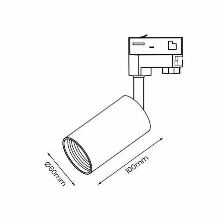 Pipe Track Spot Light White 1xGU10 - 3 Circuit (ML7678) - Eko-Light