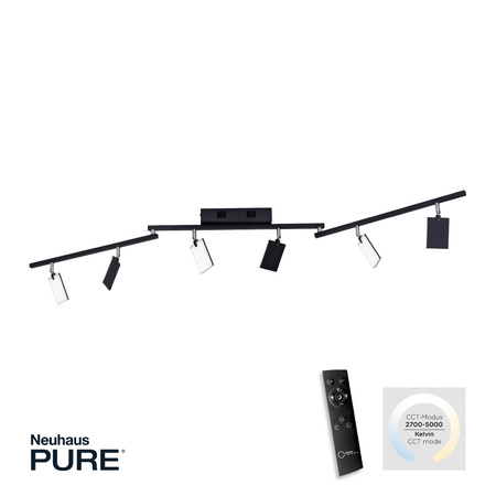 PURE MIRA LAMPA SUFITOWA CZARNY (6358-18) - Paul Neuhaus