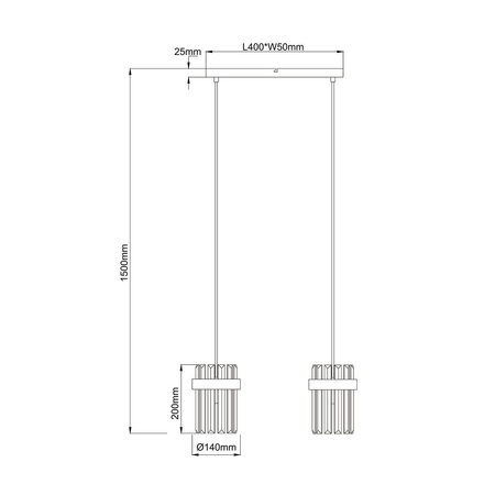 Lampa wisząca Vetro chrom 2xE14 (LP-2910/2L CH) - Light Prestige
