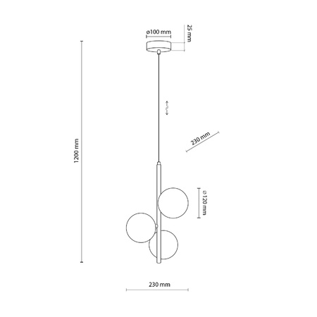 Lampa wisząca ESTERA BLACK 3 (5767) - TK Lighting