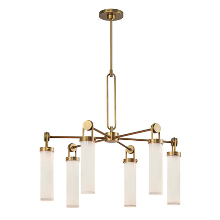 Żyrandol Wynwood - 6 źródeł światła - Vintage mosiądz (QN-WYNWOOD6-VBS) - Quintiesse