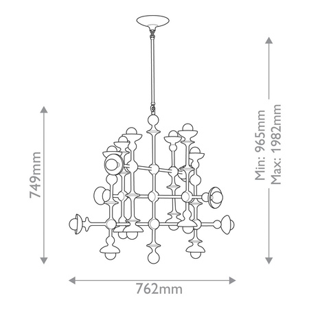 Żyrandol Cadence - 18 źródeł światła - Antyczna biel (QN-CADENCE18-WHT) - Quintiesse