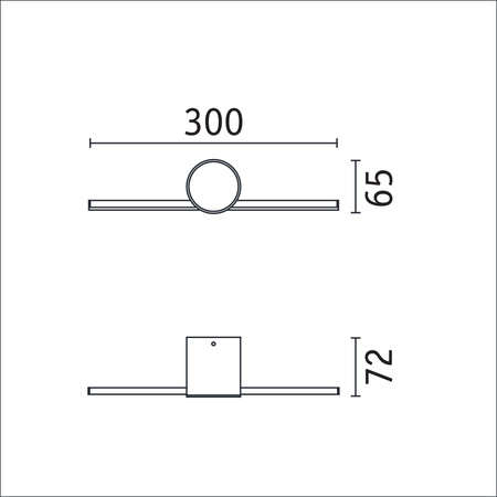 Oprawa ścienna SAVA LED nad lustro 4,2W 250lm 3000K 300mm IP44 230V czarny matowy / metal (PL75410) - PAULMANN