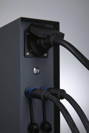 Zewnętrzna kolumna zasilająca RIO 2GN. 24V Plug & Shine + 2GN. 230V IP44 + czujnik zmierzchu stal szlachetna / antracyt (PL94701) - PAULMANN